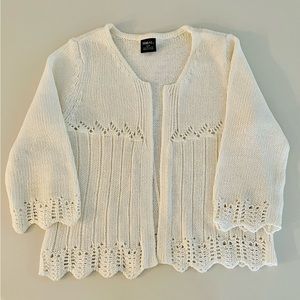 Ivory shrug/cardigan S/P sweater